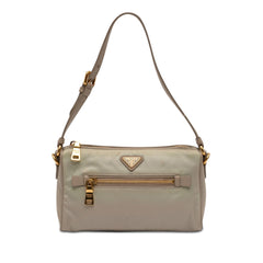 Prada Saffiano Trimmed Tessuto Pocket Shoulder Bag