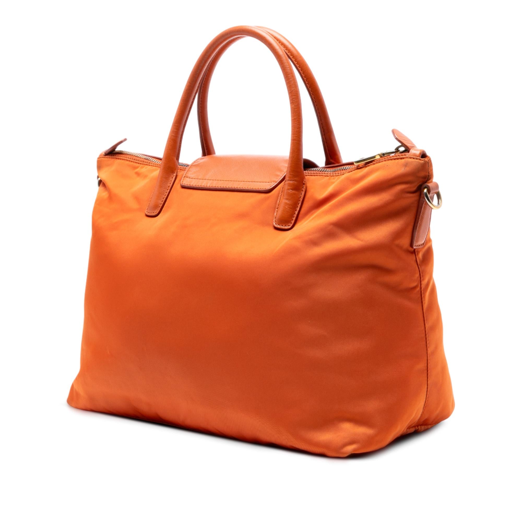 Prada Saffiano Trimmed Tessuto Satchel
