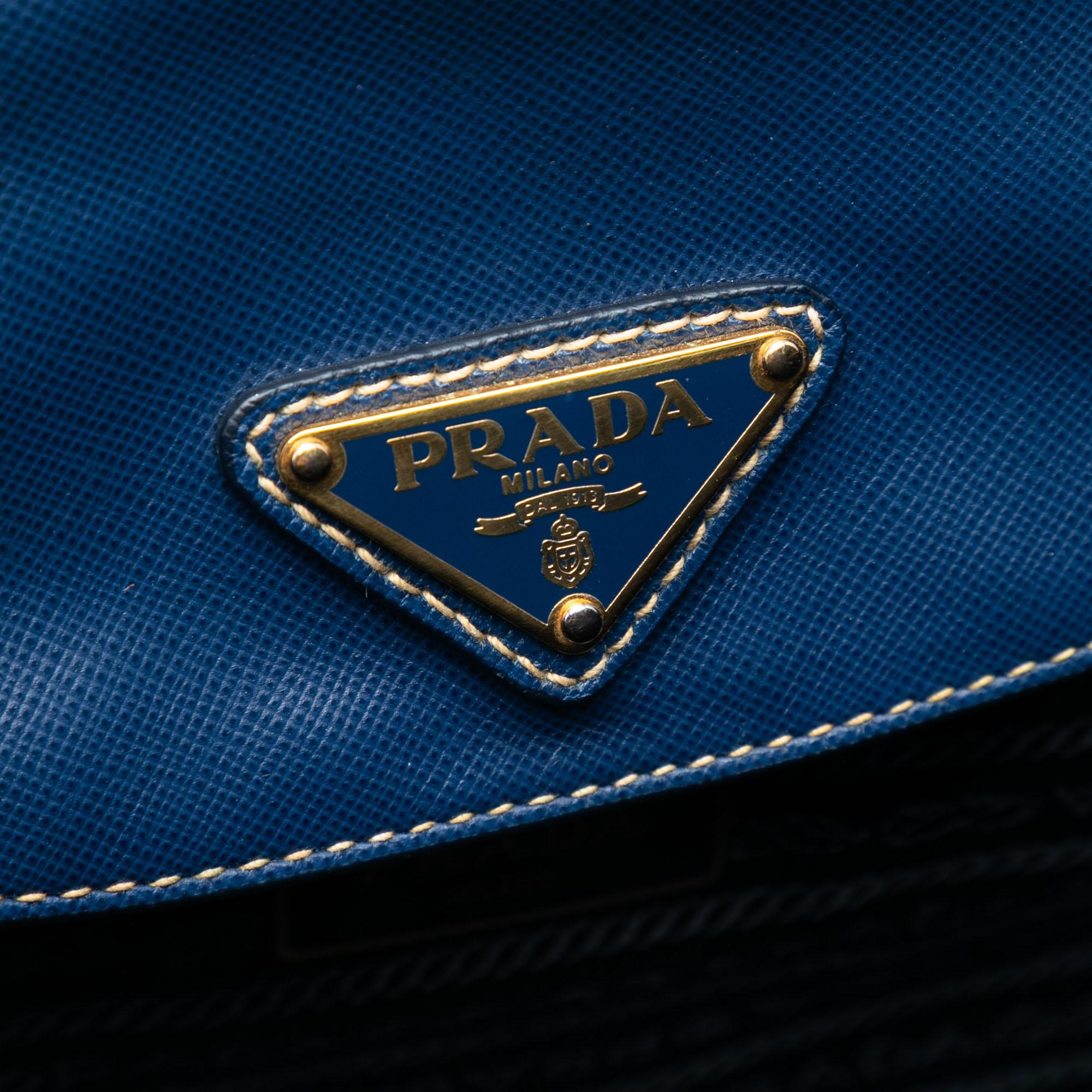 Prada Saffiano Trimmed Tessuto Satchel
