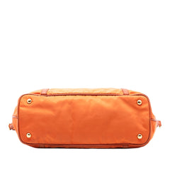 Prada Saffiano Trimmed Tessuto Satchel