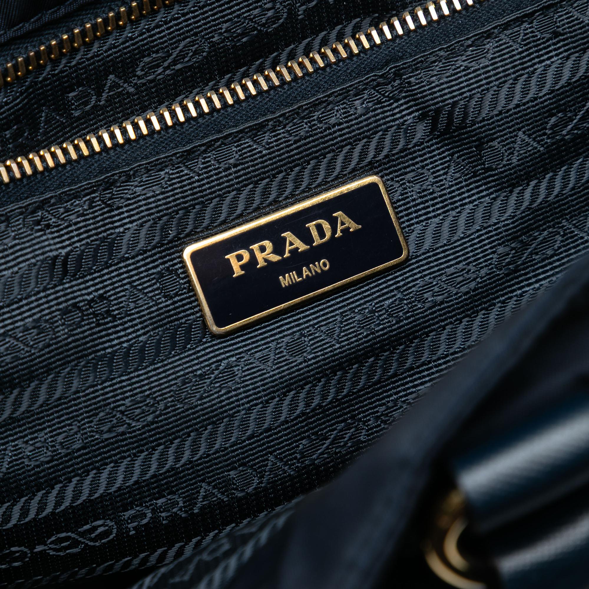 Prada Saffiano Trimmed Tessuto Satchel