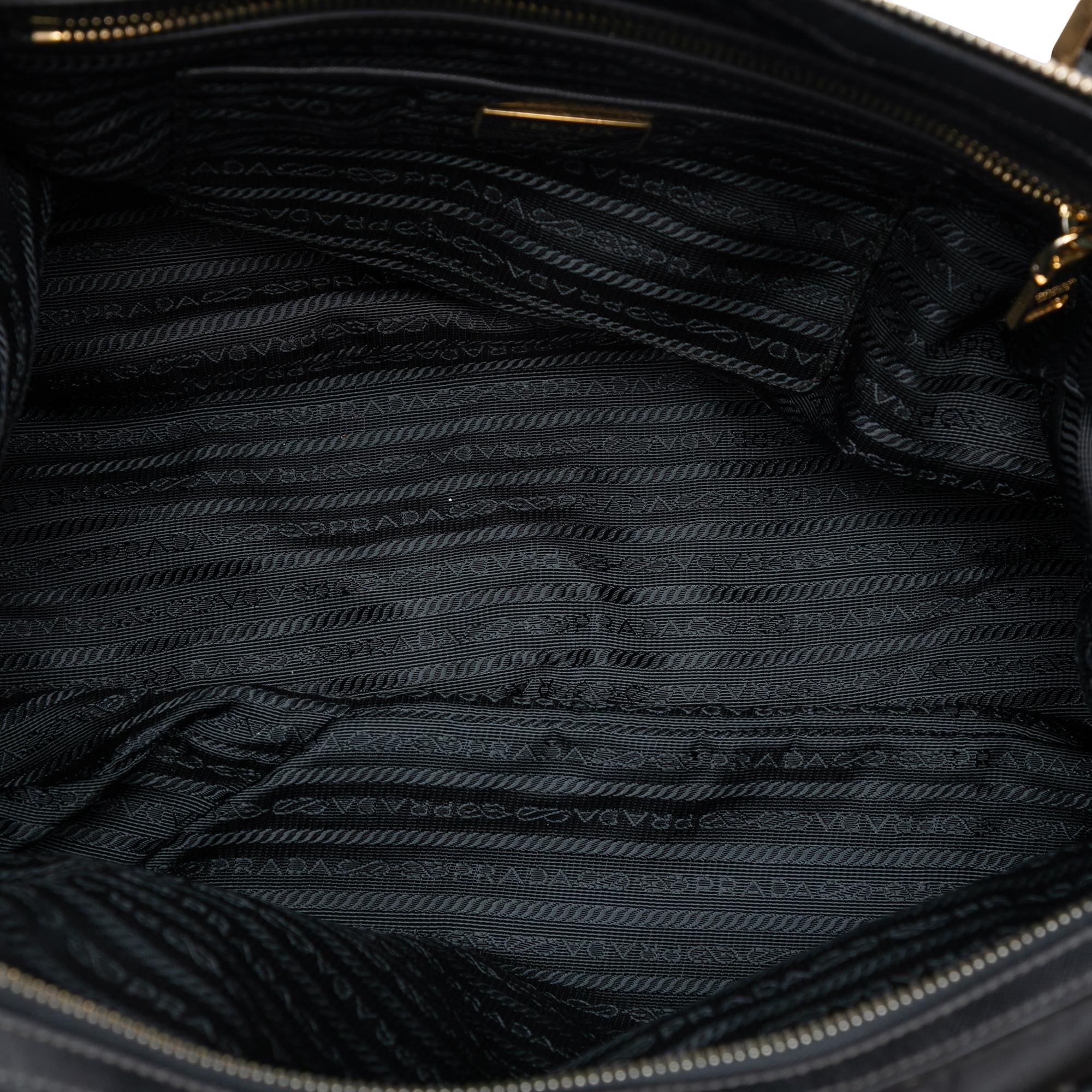 Prada Saffiano Trimmed Tessuto Satchel