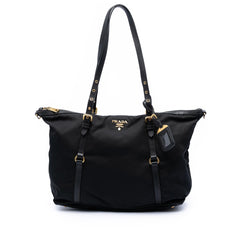 Prada Saffiano Trimmed Tessuto Satchel