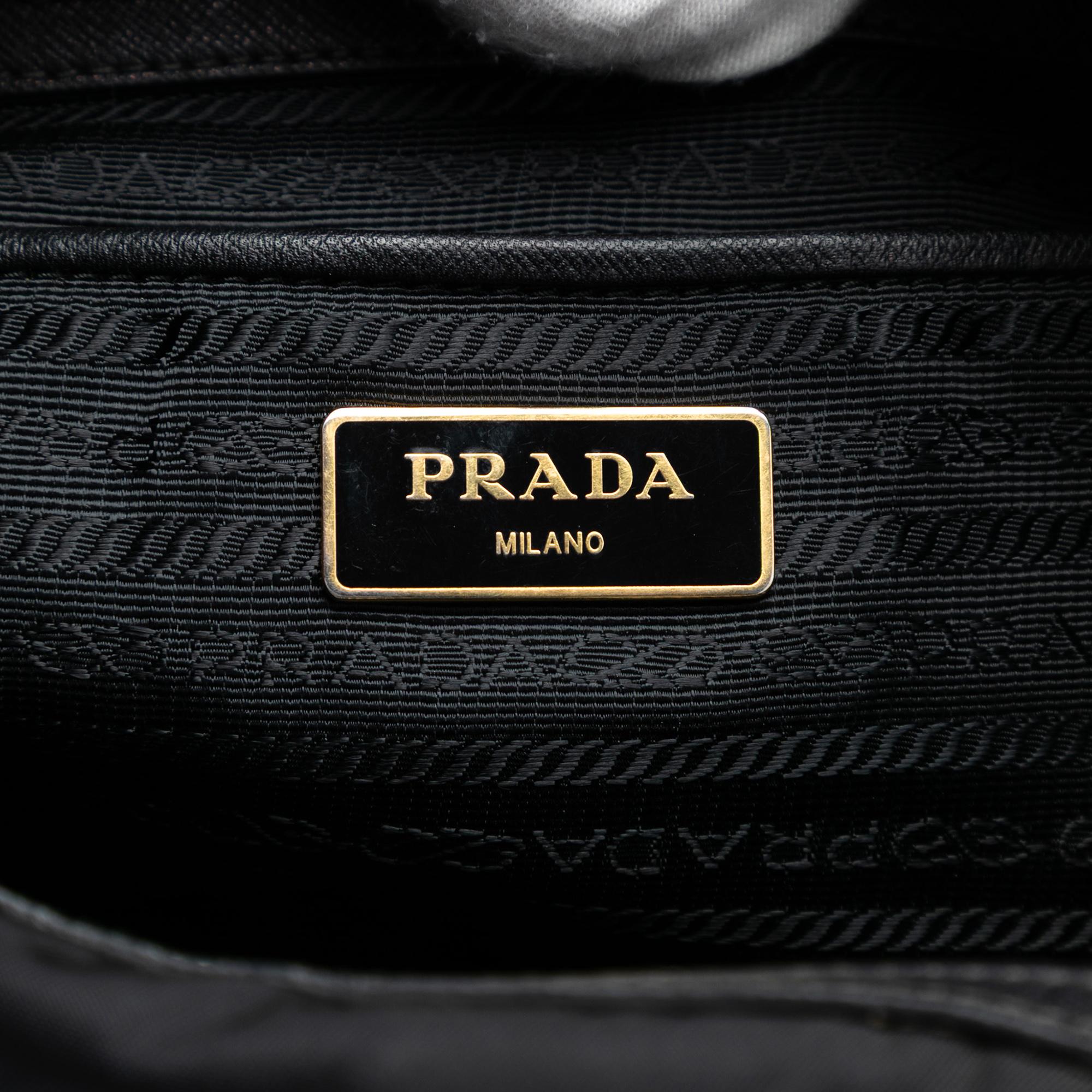Prada Saffiano Trimmed Tessuto Satchel