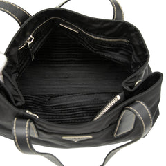 Prada Saffiano Trimmed Tessuto Shopper Tote