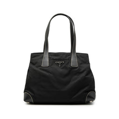 Prada Saffiano Trimmed Tessuto Shopper Tote