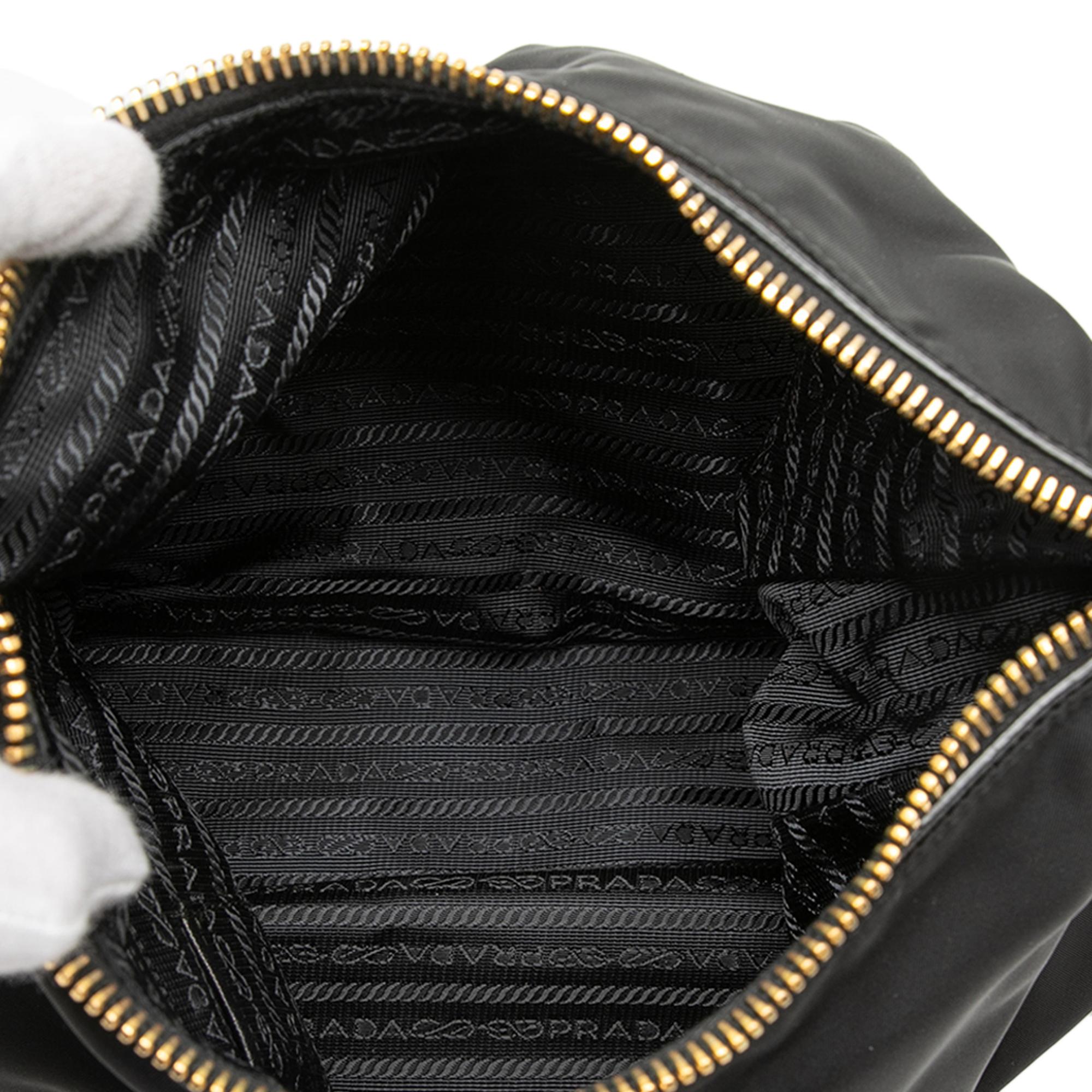 Prada Saffiano Trimmed Tessuto Shoulder Bag