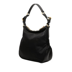 Prada Saffiano Trimmed Tessuto Shoulder Bag