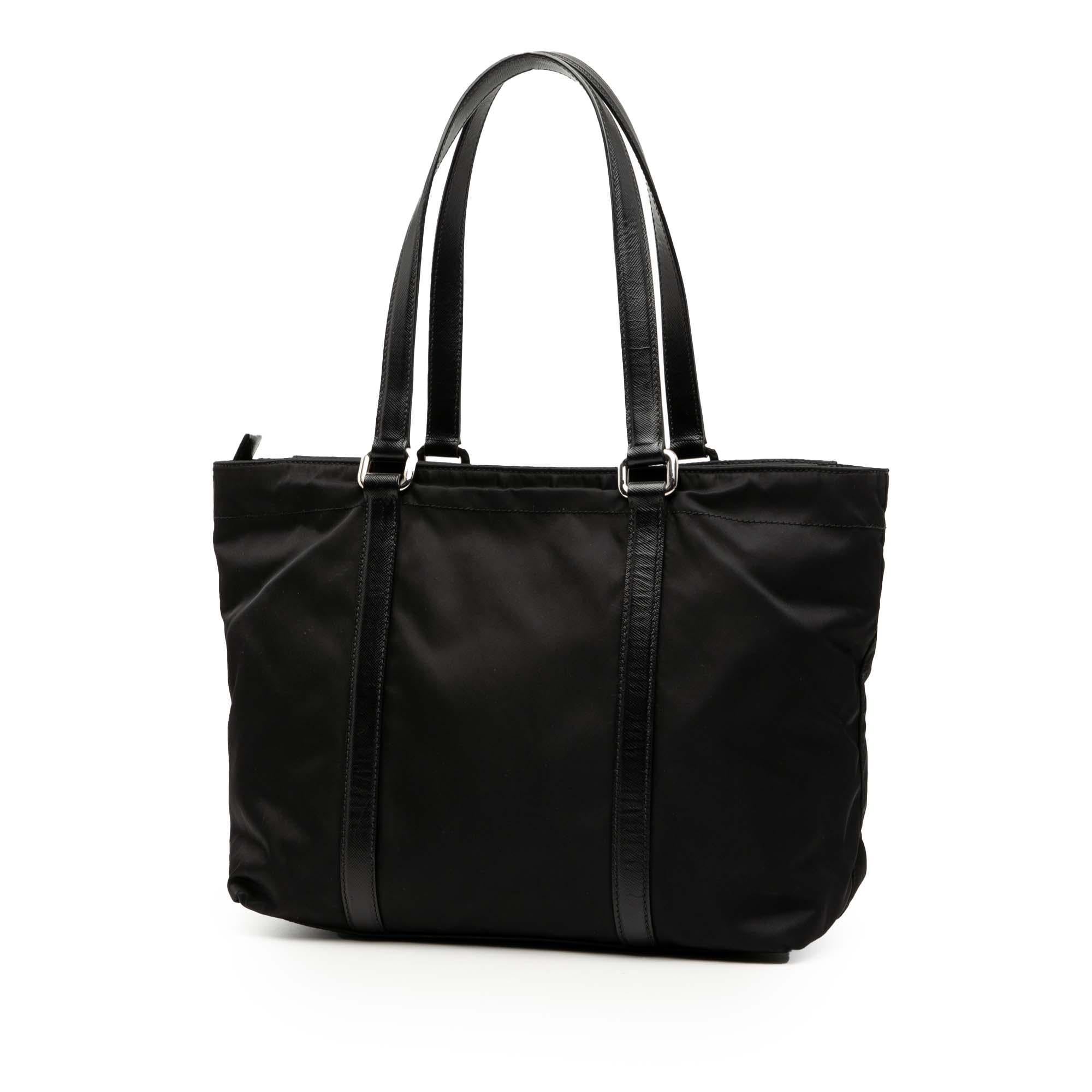 Prada Saffiano Trimmed Tessuto Tote