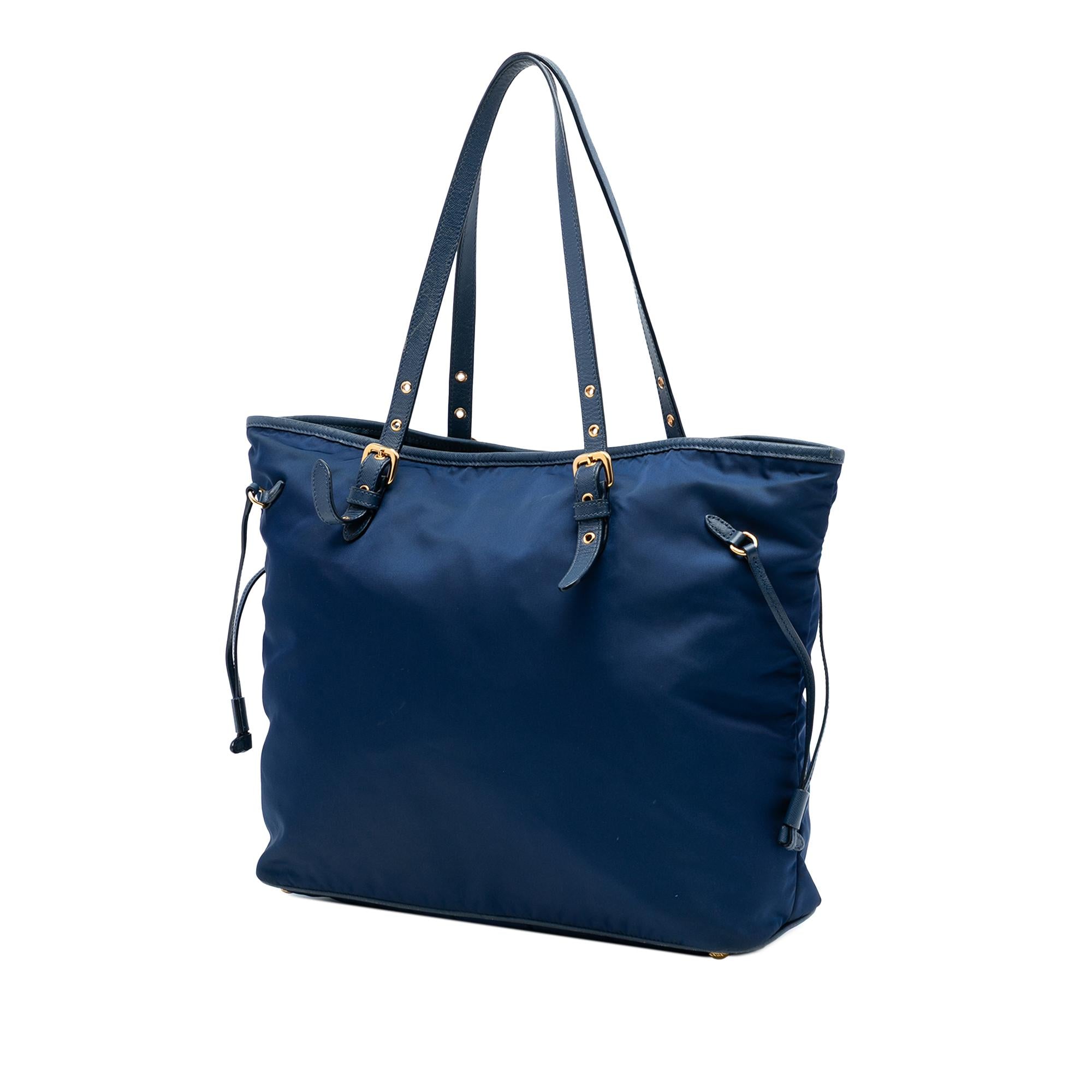 Prada Saffiano Trimmed Tessuto Tote