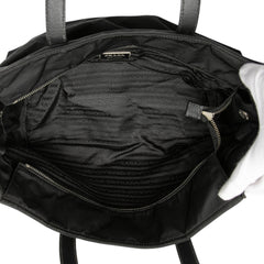 Prada Saffiano Trimmed Tessuto Tote
