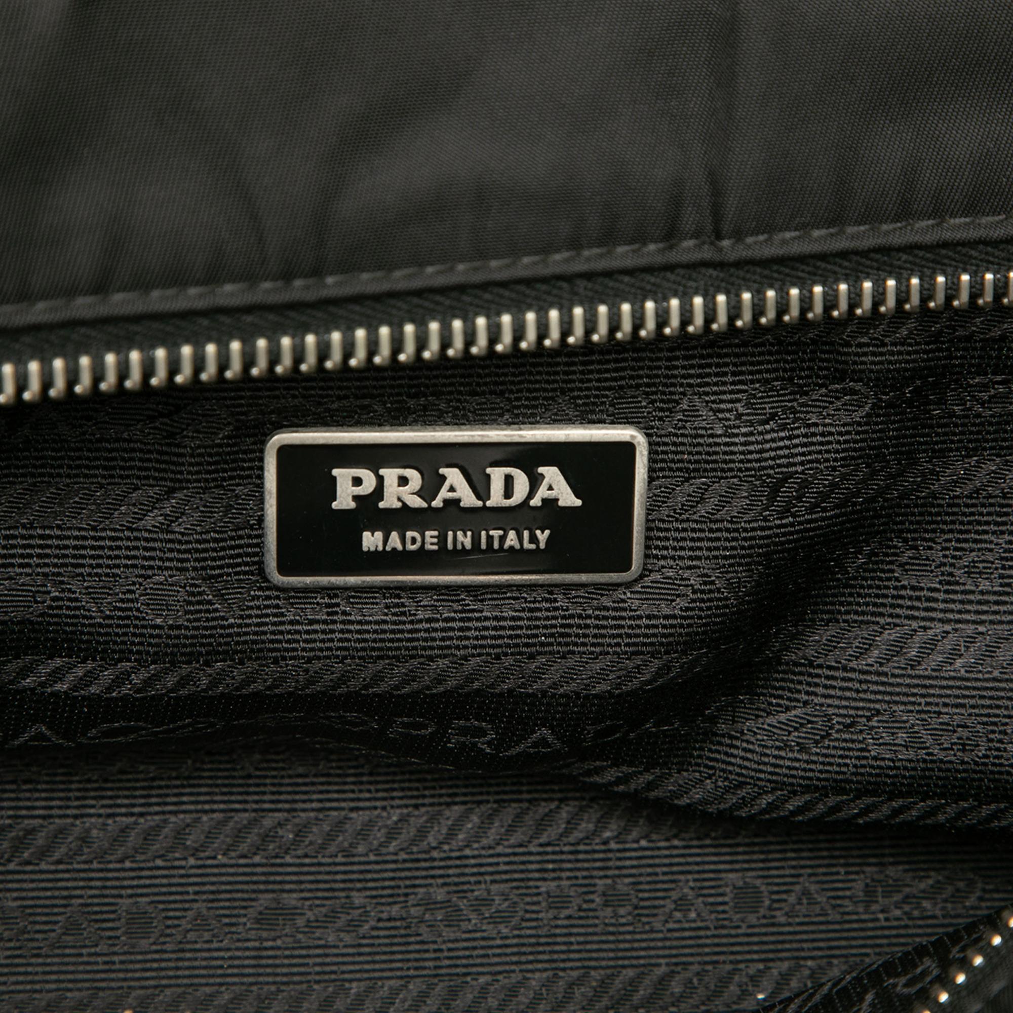 Prada Saffiano Trimmed Tessuto Tote