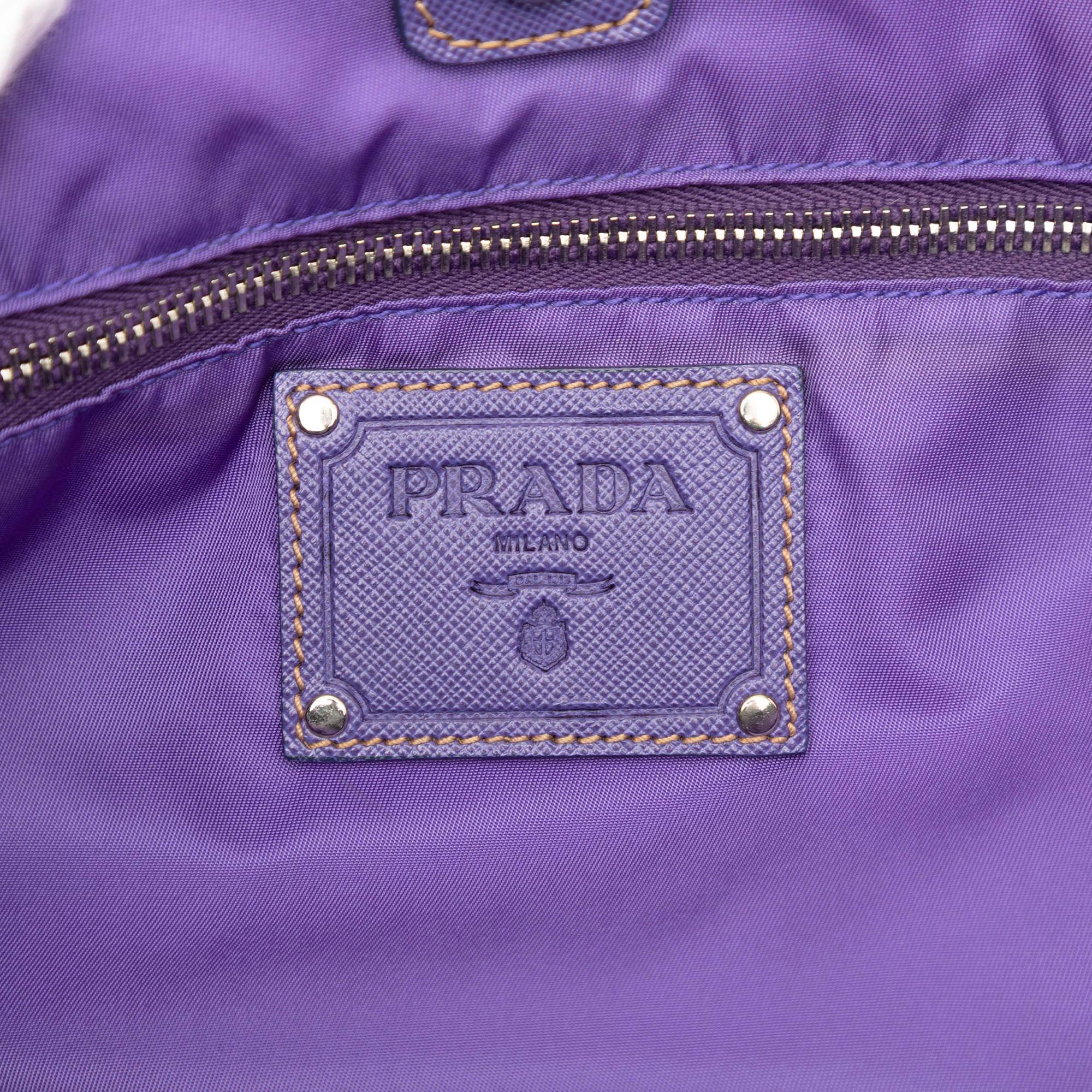 Prada Saffiano Trimmed Tessuto Tote