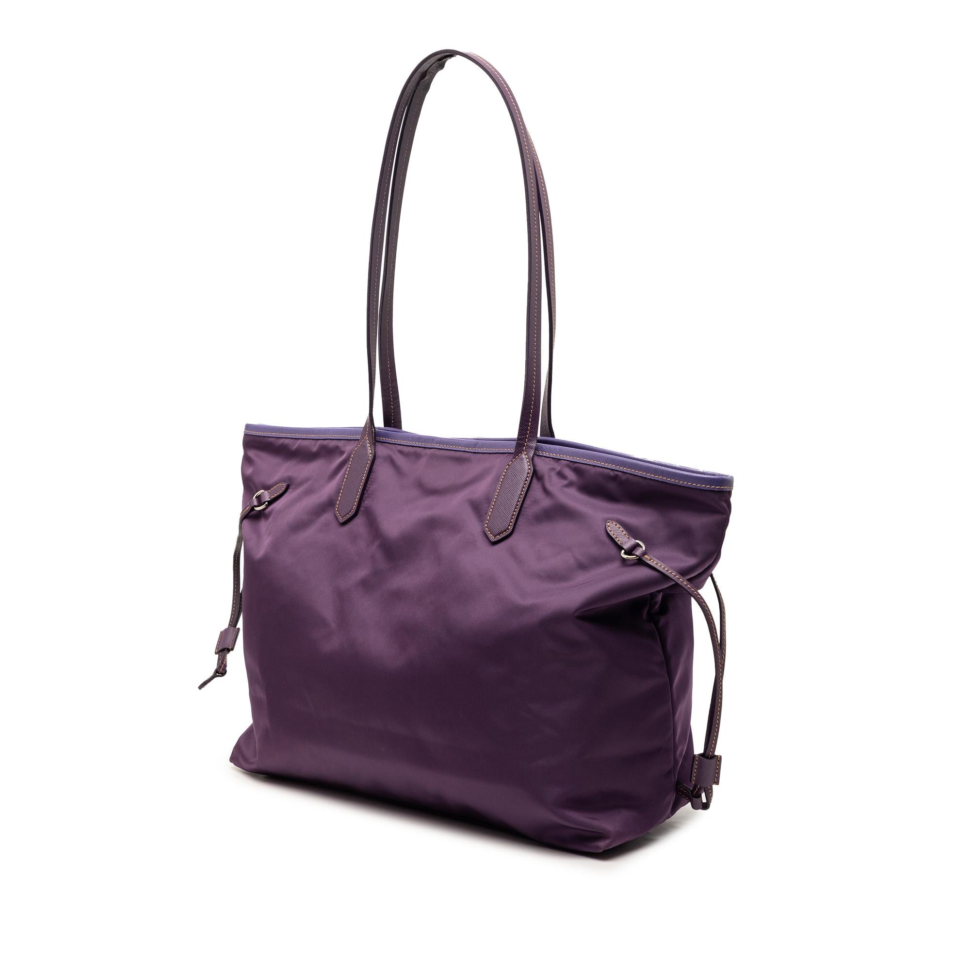 Prada Saffiano Trimmed Tessuto Tote