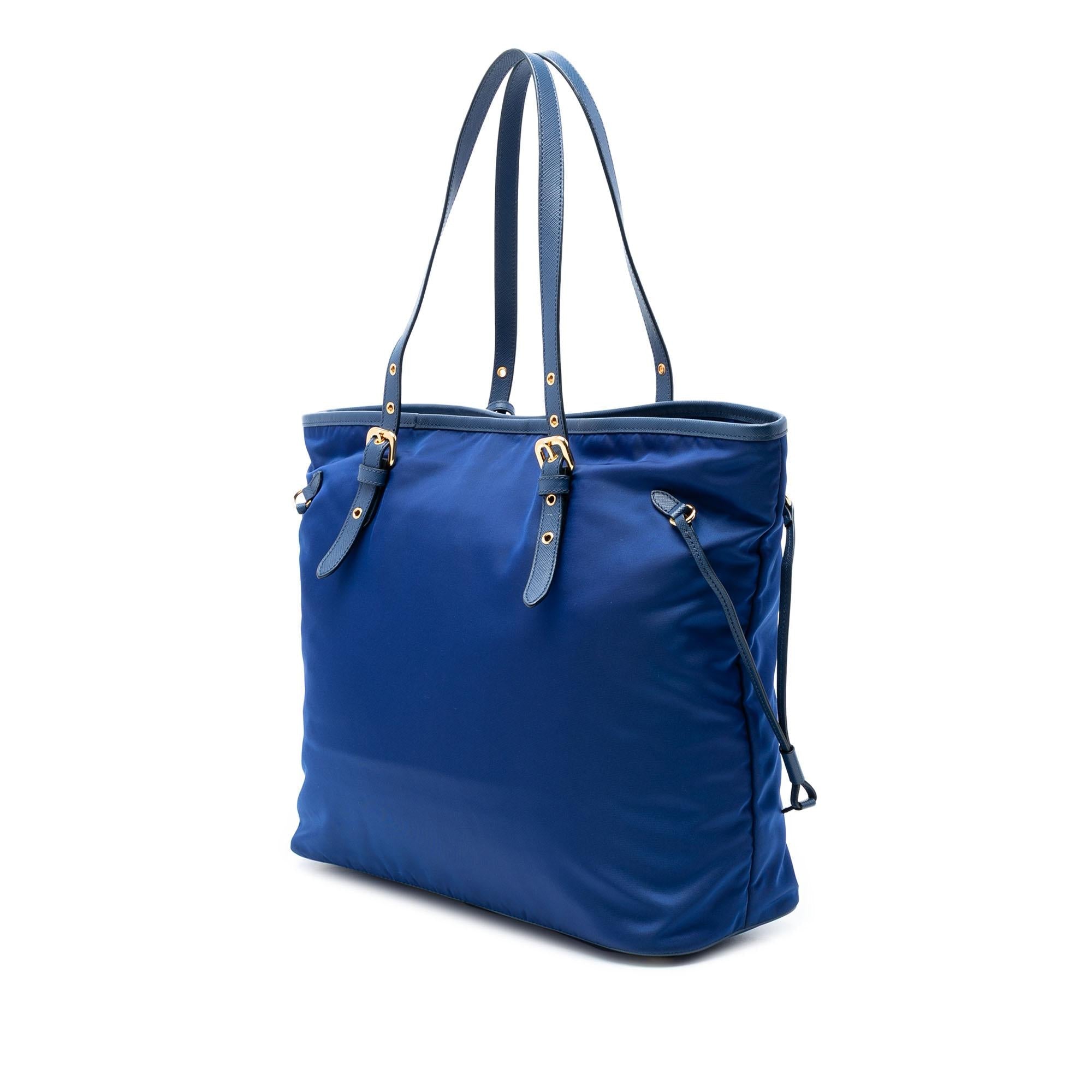 Prada Saffiano Trimmed Tessuto Tote