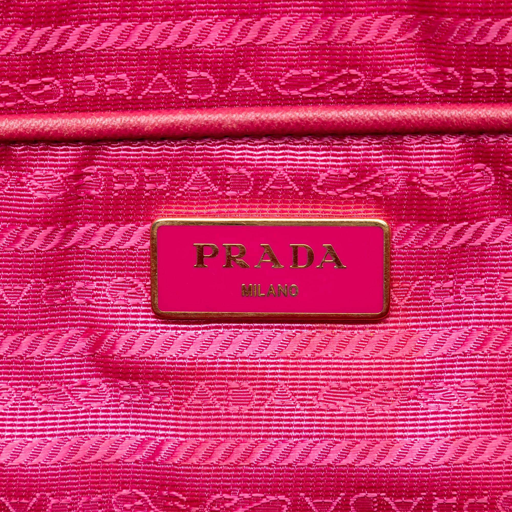 Prada Saffiano Trimmed Tessuto Tote
