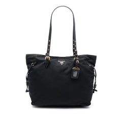 Prada Saffiano Trimmed Tessuto Tote