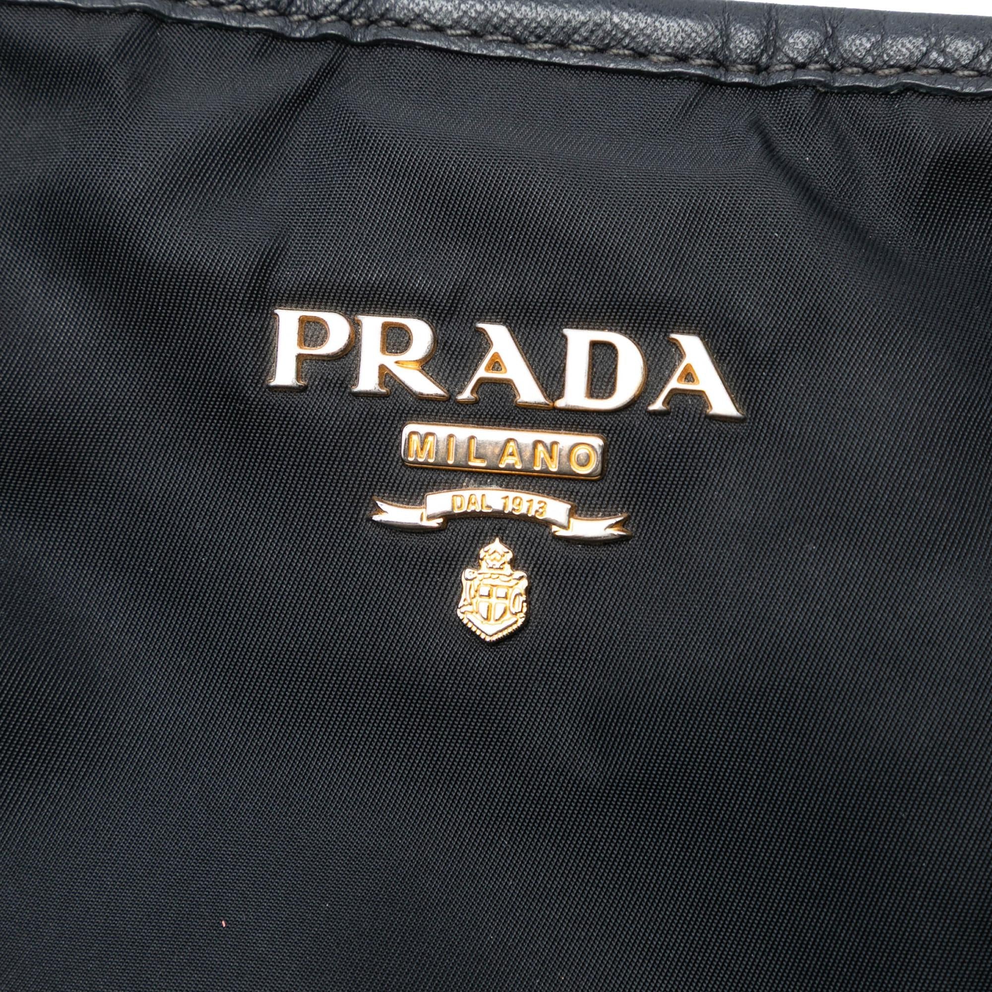 Prada Saffiano Trimmed Tessuto Tote