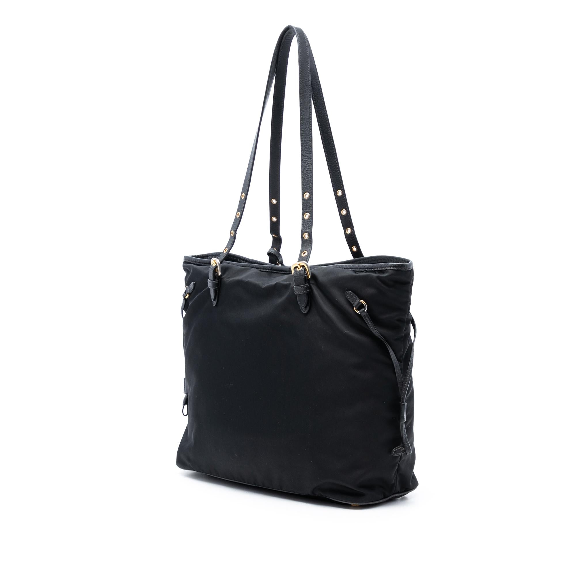 Prada Saffiano Trimmed Tessuto Tote