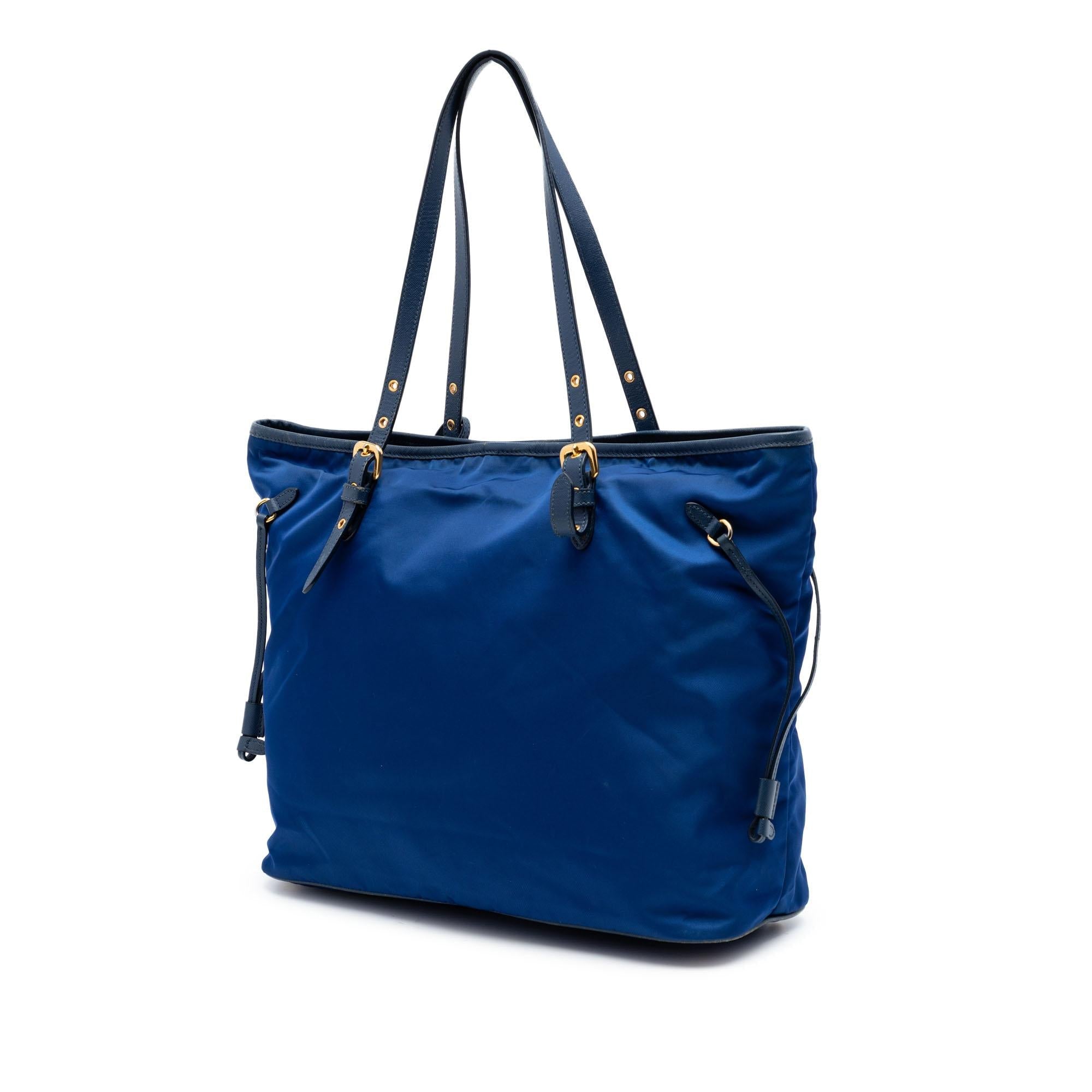 Prada Saffiano Trimmed Tessuto Tote