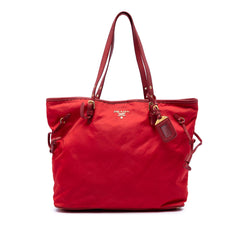 Prada Saffiano Trimmed Tessuto Tote