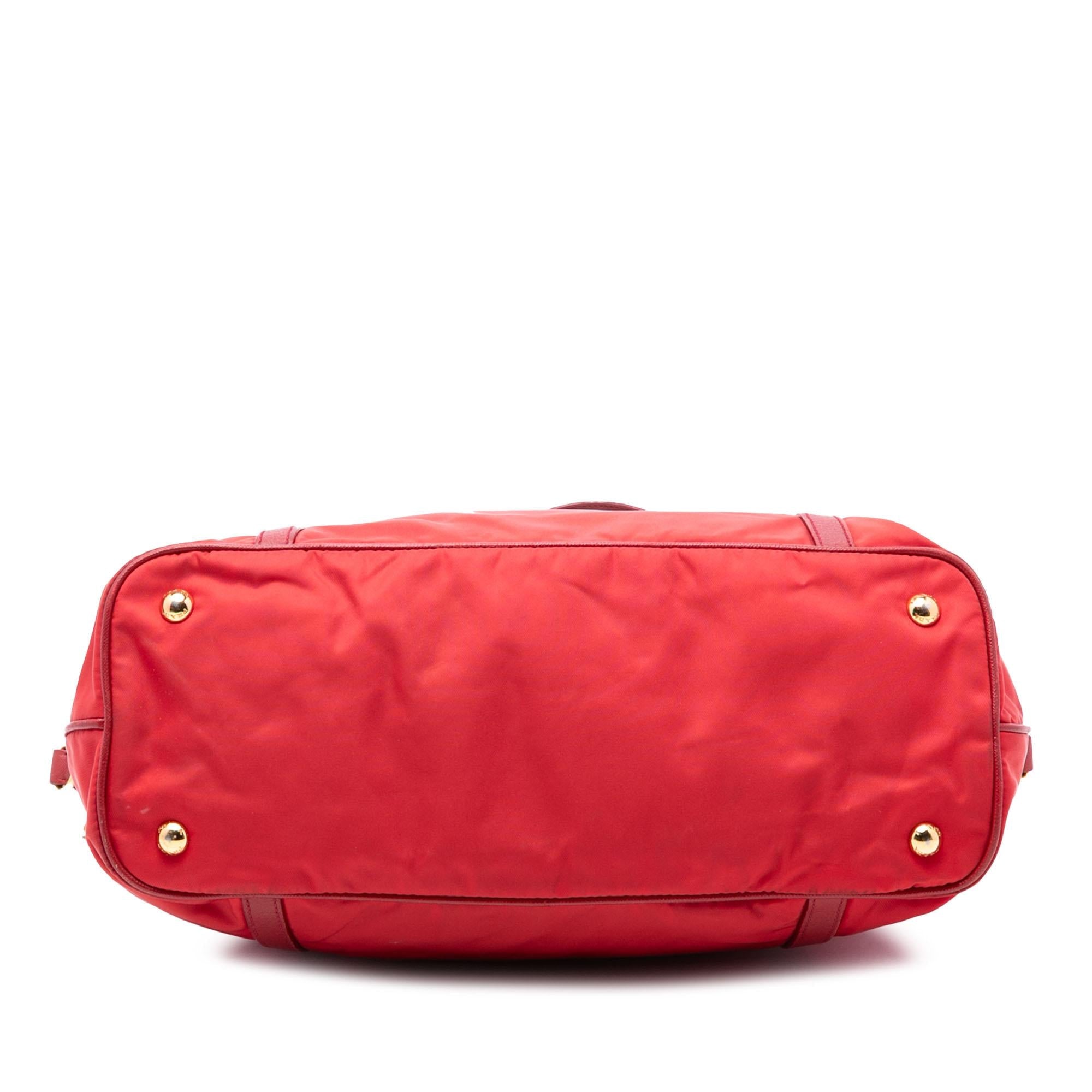 Prada Saffiano Trimmed Tessuto Zip Top Convertible Tote