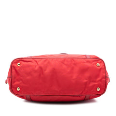 Prada Saffiano Trimmed Tessuto Zip Top Convertible Tote