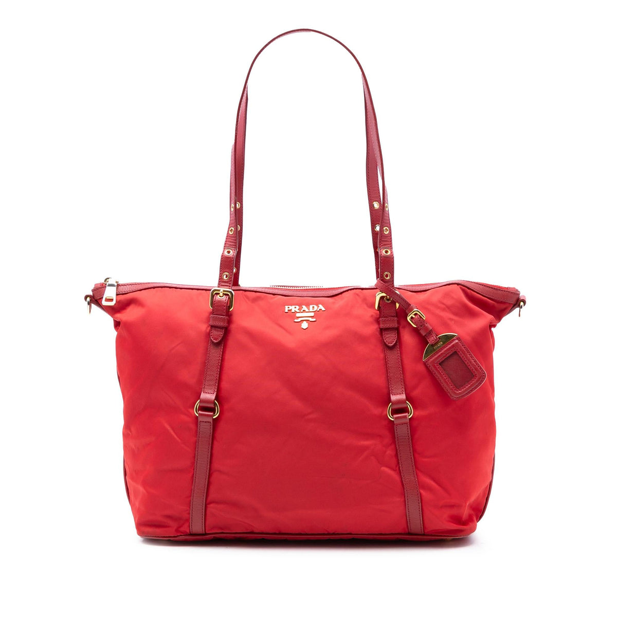 Prada Saffiano Trimmed Tessuto Zip Top Convertible Tote