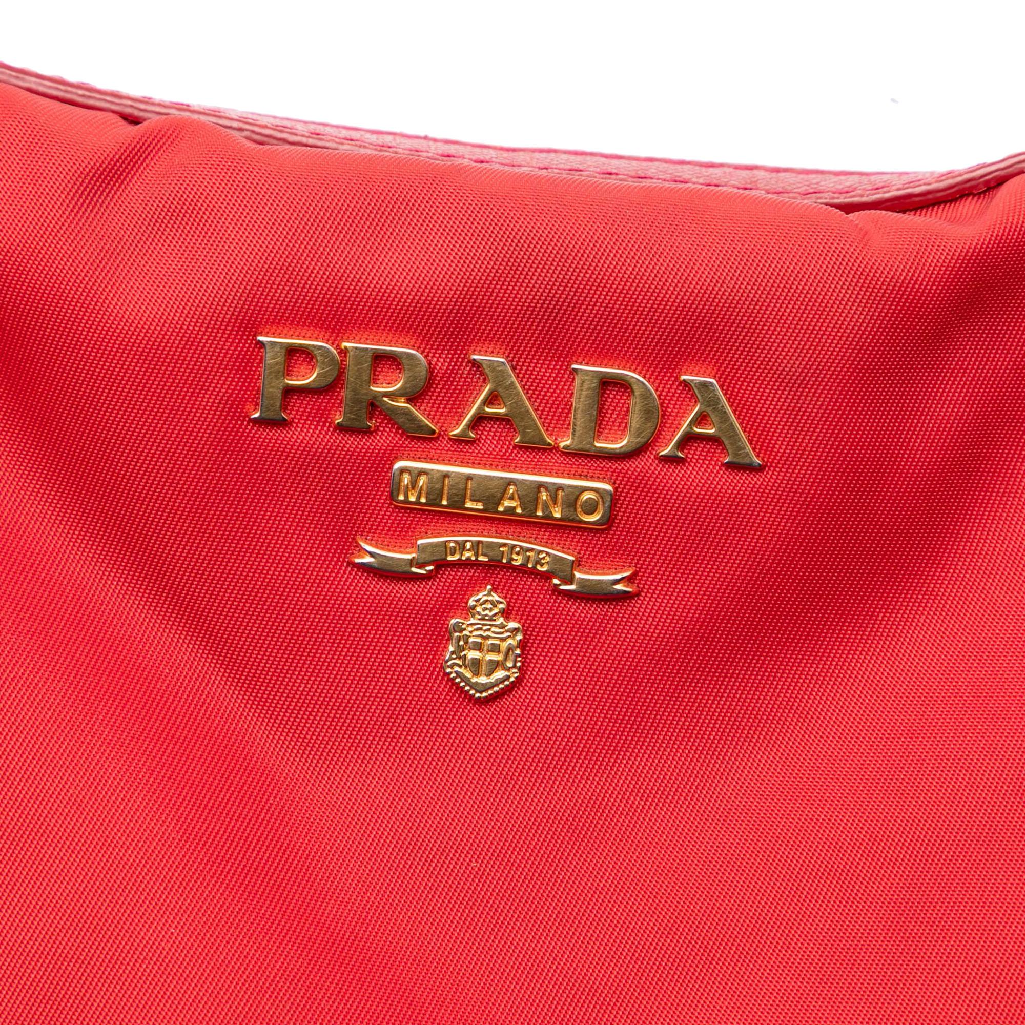 Prada Saffiano Trimmed Tessuto Zip Top Convertible Tote