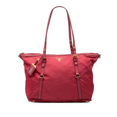 Prada Saffiano Trimmed Tessuto Zip Top Convertible Tote