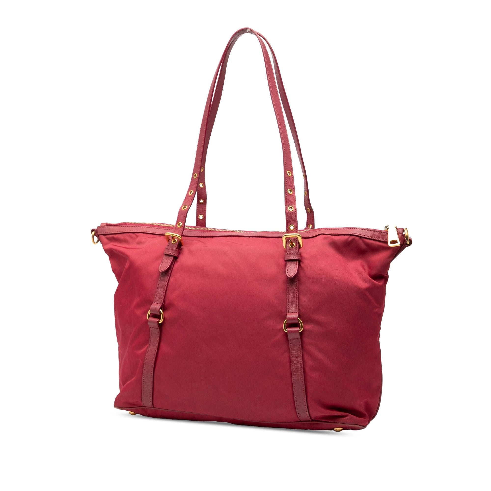 Prada Saffiano Trimmed Tessuto Zip Top Convertible Tote