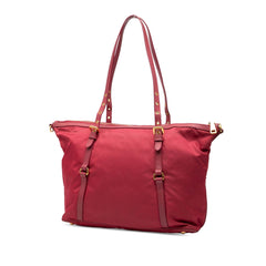 Prada Saffiano Trimmed Tessuto Zip Top Convertible Tote