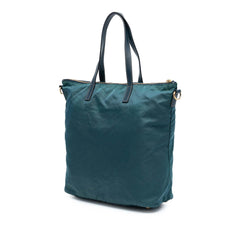 Prada Saffiano Trimmed Tessuto Zip Top Convertible Tote