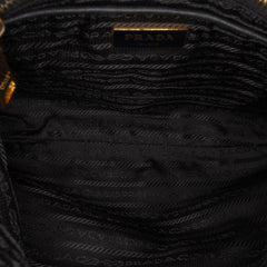 Prada Saffiano Trimmed Tessuto Zip Top Crossbody