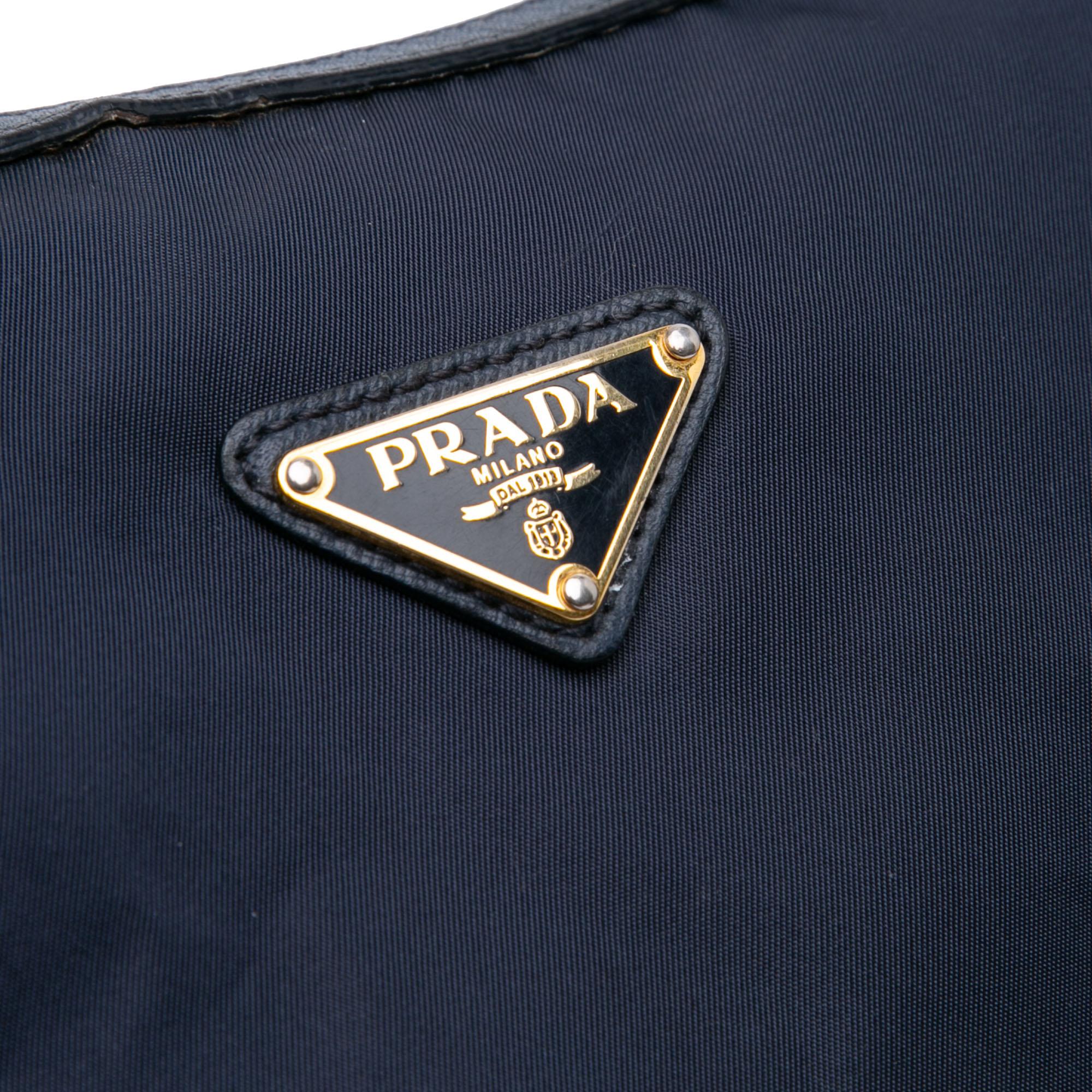 Prada Saffiano Trimmed Tessuto Zip Top Crossbody