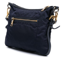 Prada Saffiano Trimmed Tessuto Zip Top Crossbody