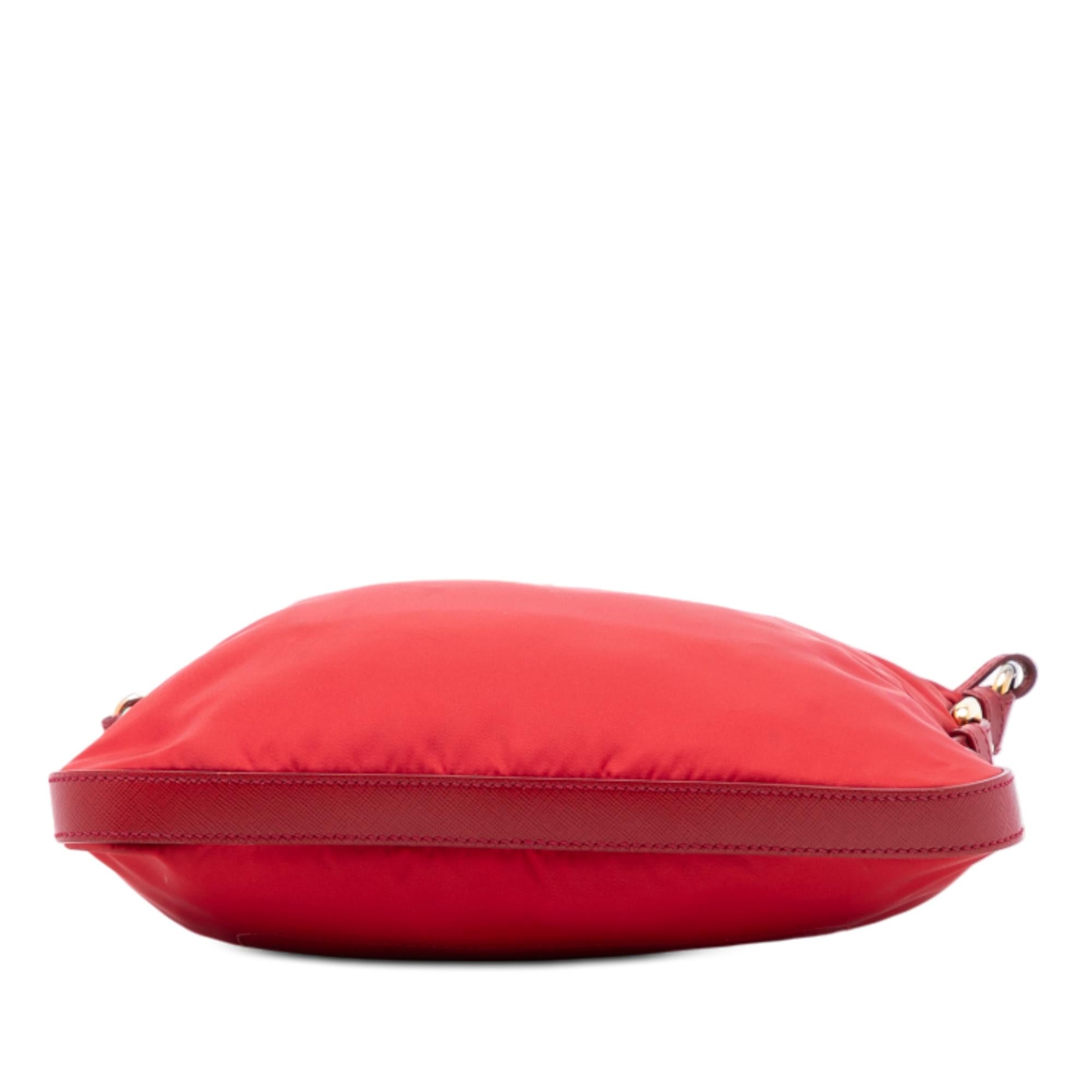 Prada Saffiano Trimmed Tessuto Zip Top Crossbody