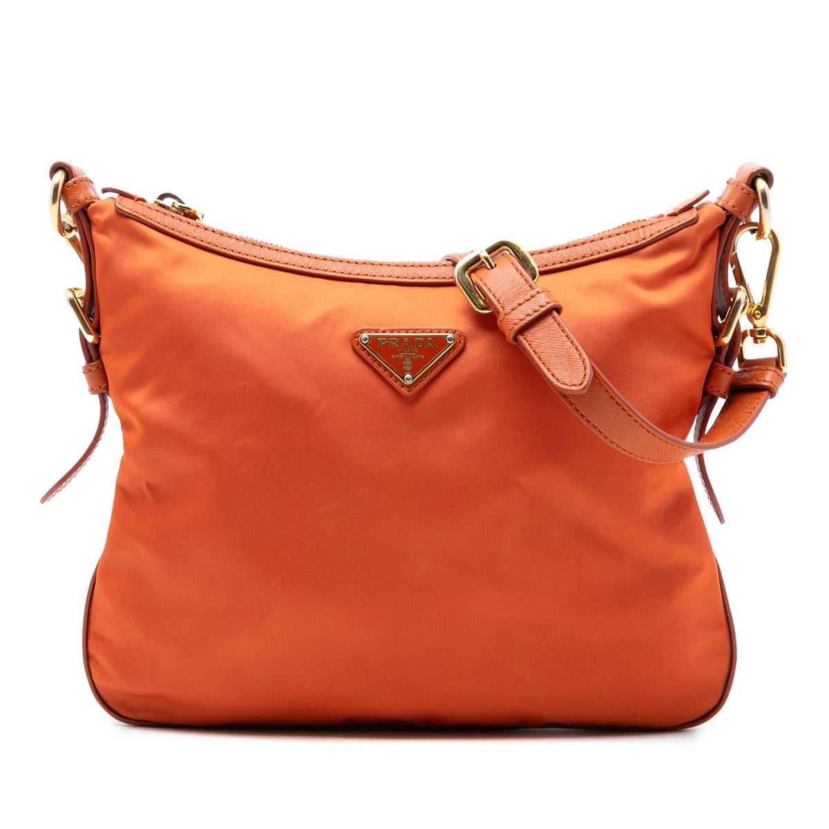 Prada Saffiano Trimmed Tessuto Zip Top Crossbody