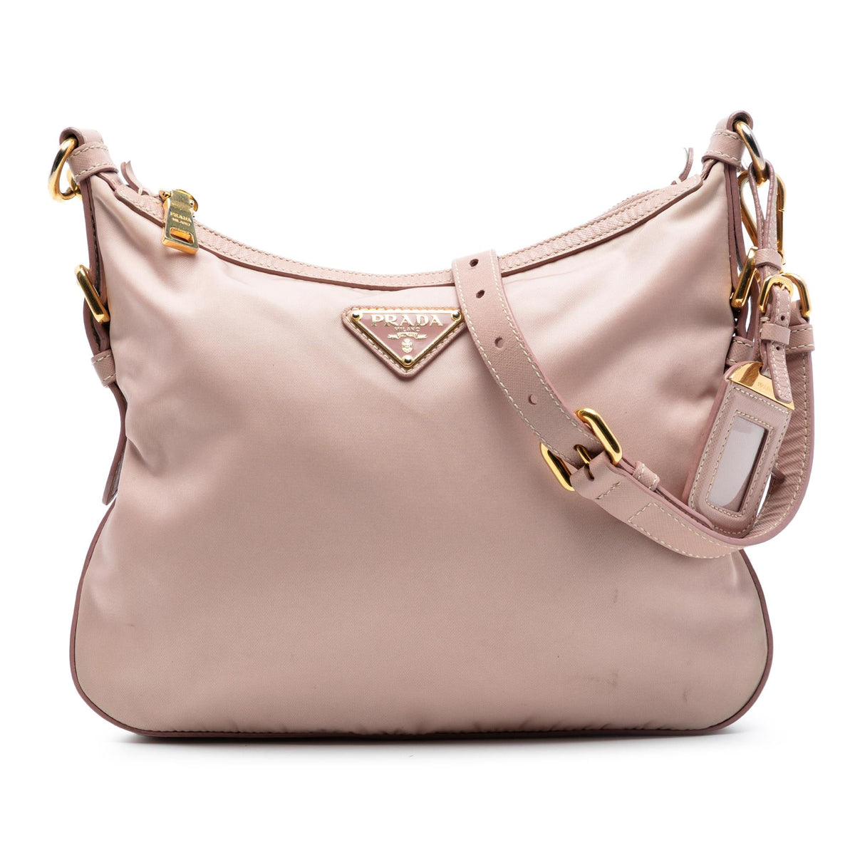 Prada Saffiano Trimmed Tessuto Zip Top Crossbody