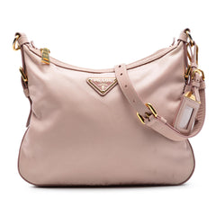 Prada Saffiano Trimmed Tessuto Zip Top Crossbody