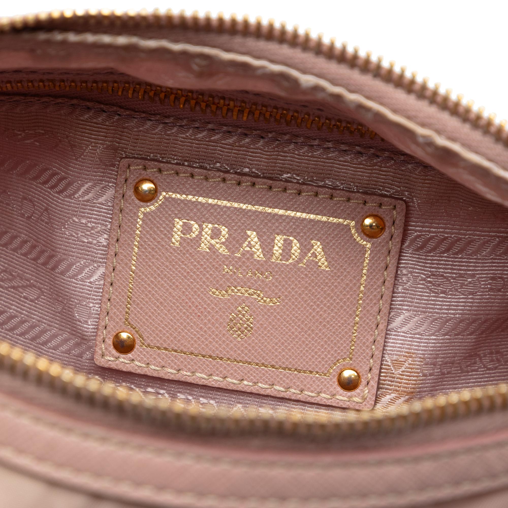 Prada Saffiano Trimmed Tessuto Zip Top Crossbody