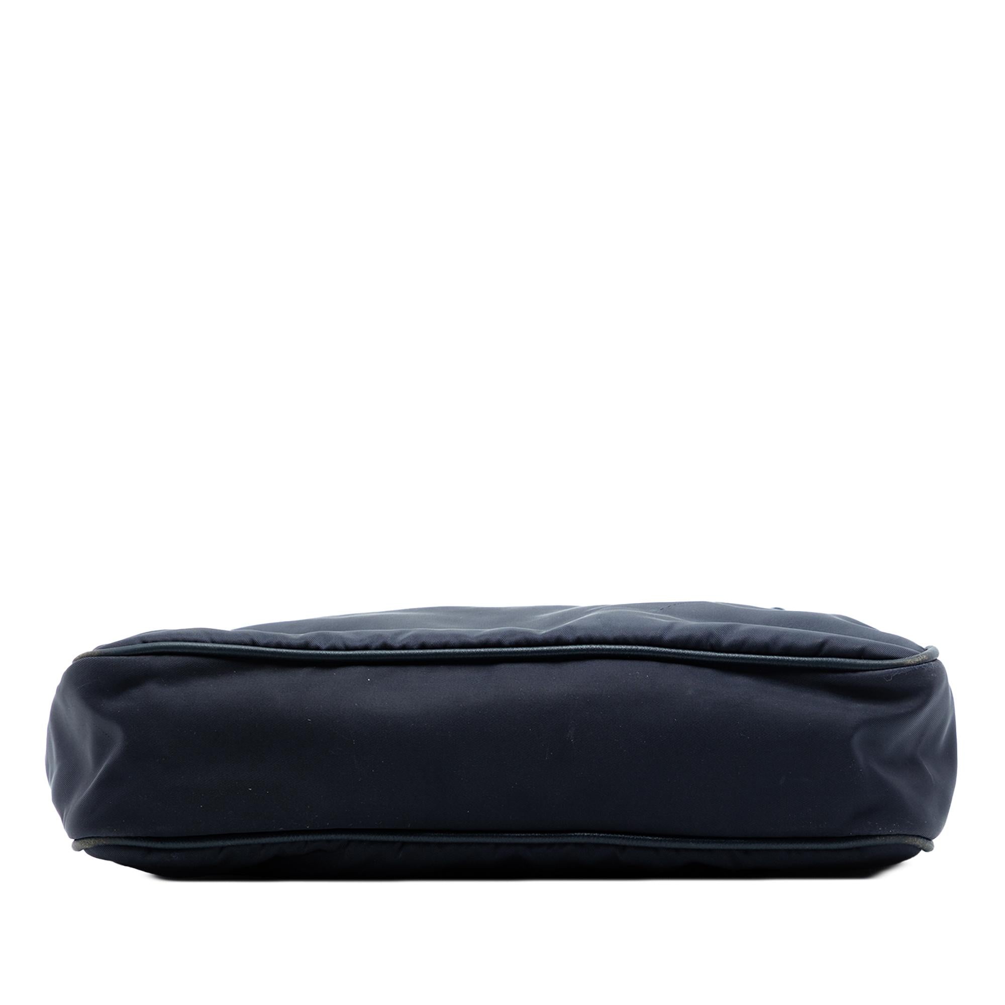 Prada Saffiano Trimmed Tessuto Zip Top Crossbody