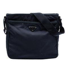 Prada Saffiano Trimmed Tessuto Zip Top Crossbody