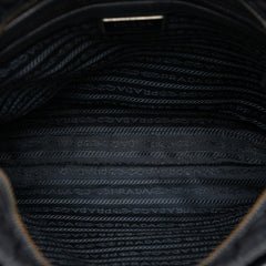 Prada Saffiano Trimmed Tessuto Zip Top Crossbody
