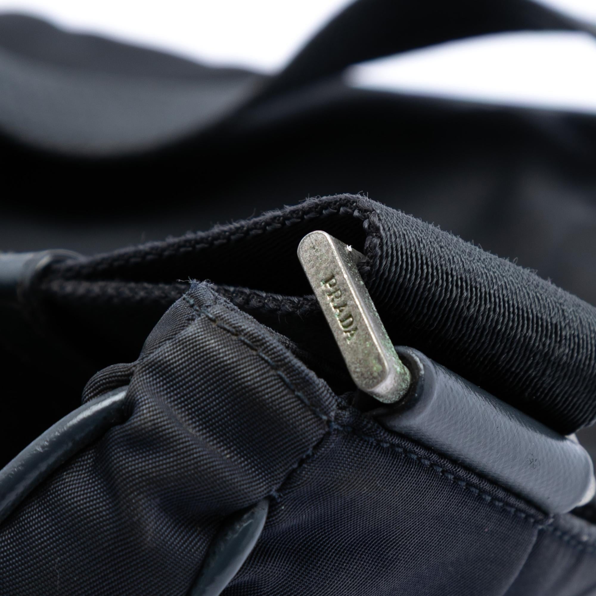 Prada Saffiano Trimmed Tessuto Zip Top Crossbody