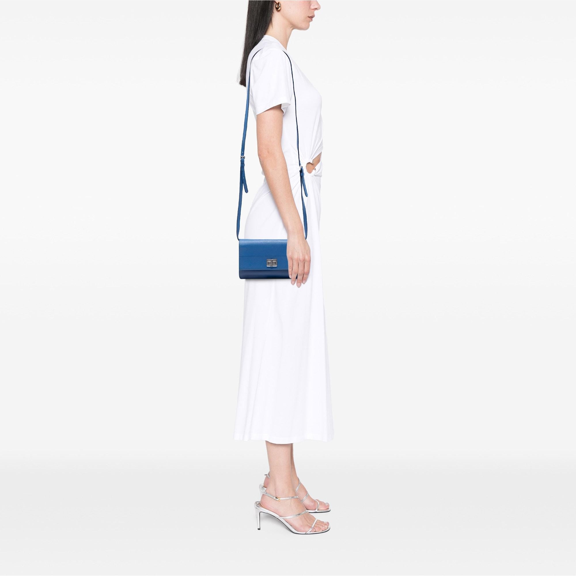 Prada Saffiano Turn Lock Wallet on Strap
