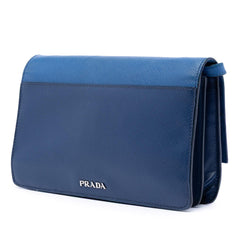 Prada Saffiano Turn Lock Wallet on Strap
