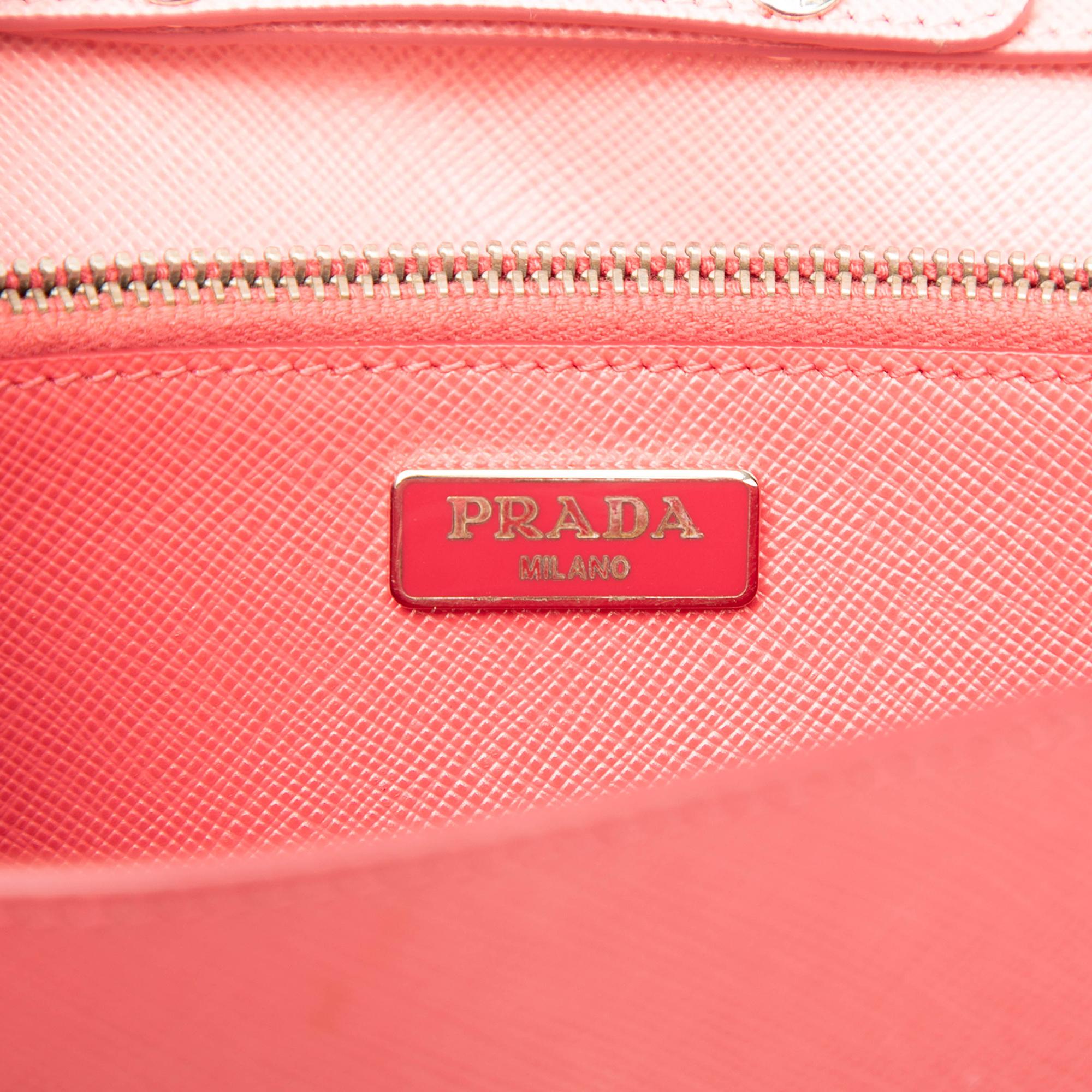 Prada Saffiano Turn Lock Wallet on Strap
