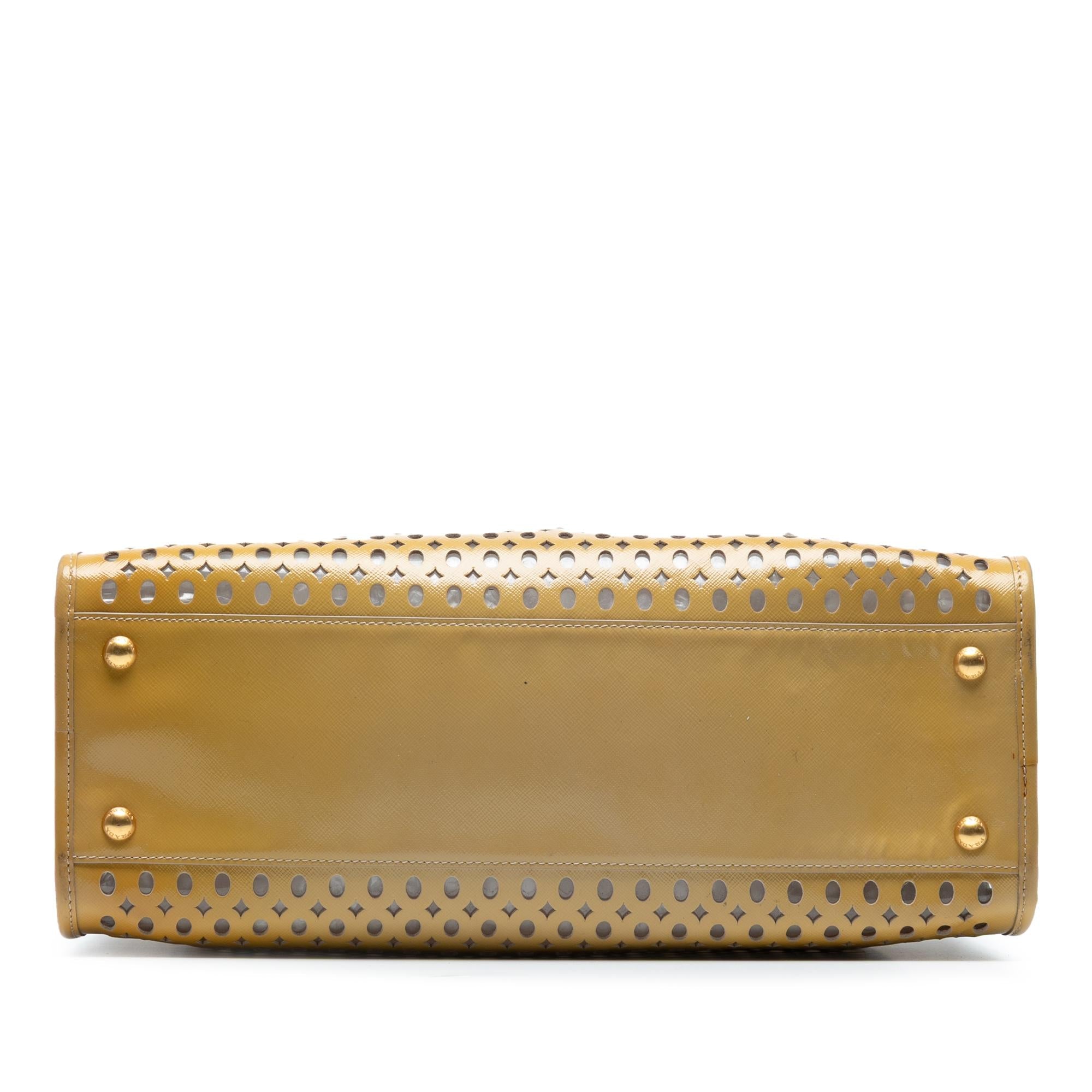 Prada Saffiano Vernice Fori Perforated Tote