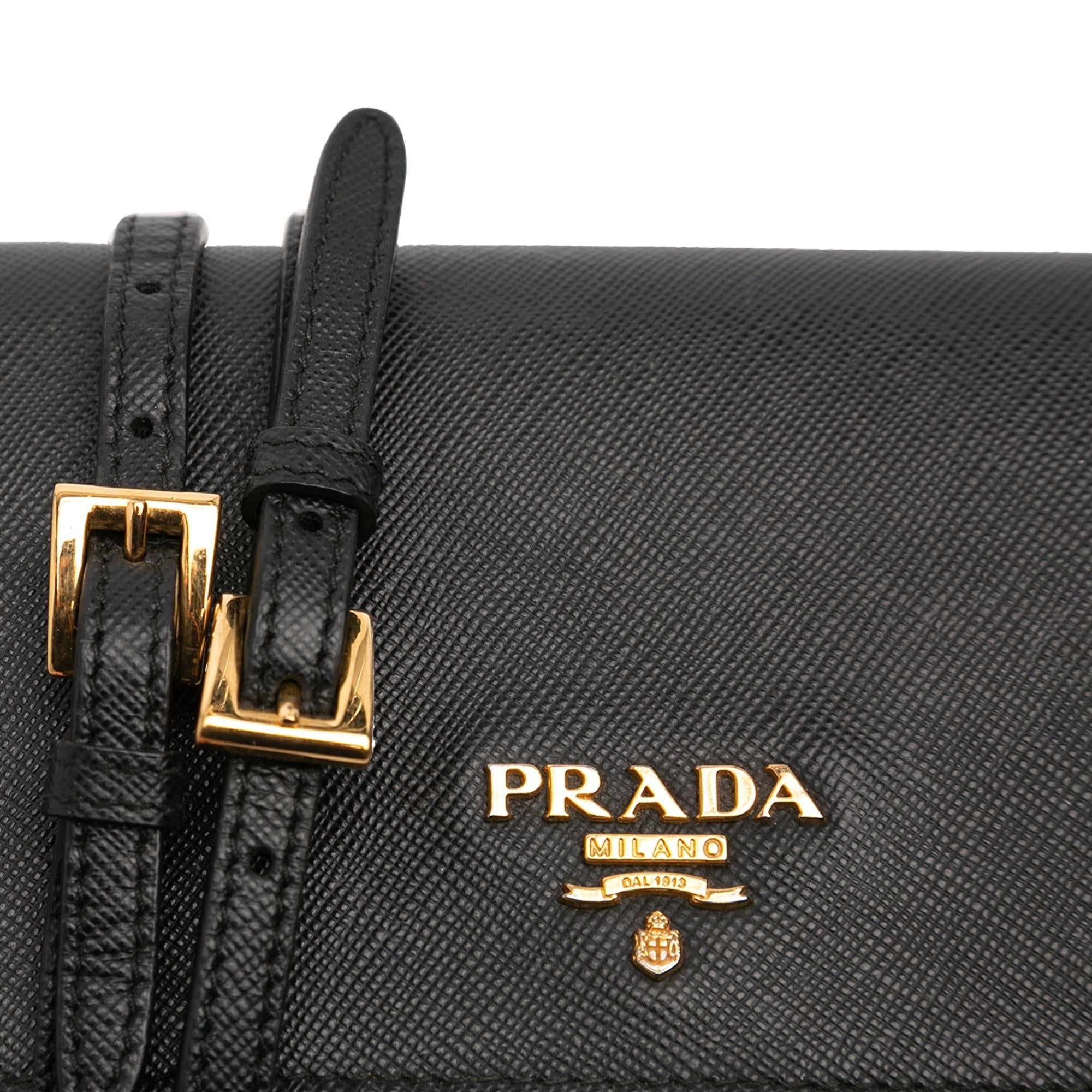 Prada Saffiano Wallet on Strap